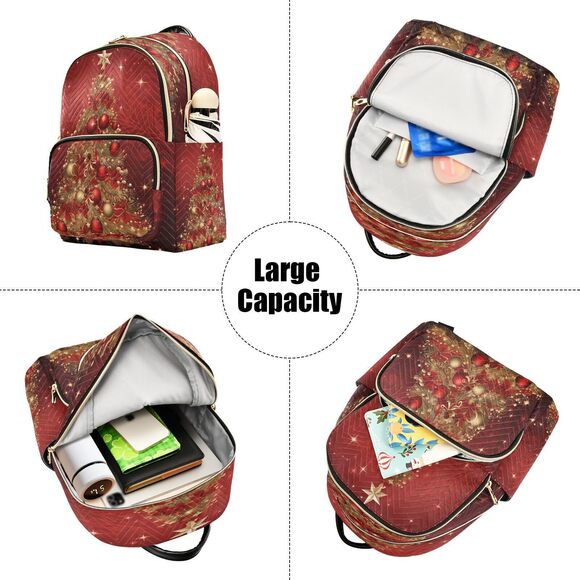 8930 Merry Christmas Tree Bell Ball Backpack Purse Fashion Shoulder Bag main image 5